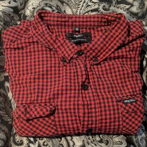 Men's LRG Woven Button Up Shirt (Small Checkered)